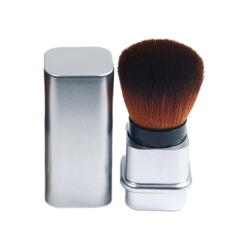 Extendable blush brush, loose powder brush, large soft bristle setting brush, makeup brush with lid, portable multi-functional beauty tool